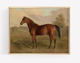 Arte de la pared del caballo, impresión del caballo vintage, arte de la pared imprimible, arte de la pared de la granja, arte de la pared digital, impresión vintage imprimible