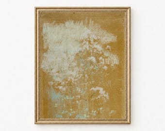 Wild Flowers Printable Wall Art, Muted Ochre Vintage Botanical Pastel, Digital Download