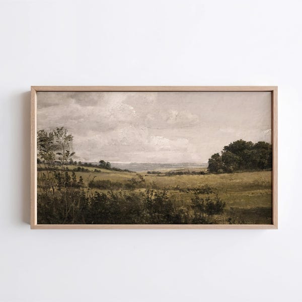 Landschaftsbild „Nebelige Berge“ | Stimmungsvoller, erdiger Druck für Samsung-Fernseher (Digitaler Download)