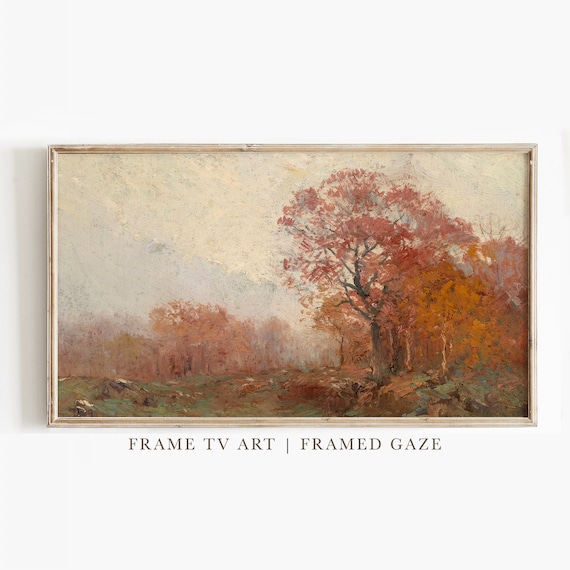 Samsung Frame TV Art | Golden Autumn Landscape Painting (Digital Download)