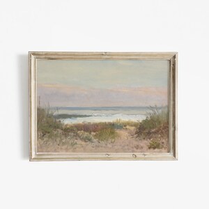 Vintage Painting of Beach Vintage Wall Art Beach Grass Printable Antique Wall Art Coastal Wall Art Digital Download image 5