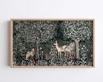 Morris Tapestry Samsung Frame TV Art: Vintage Deer & Fox (Digital Download)