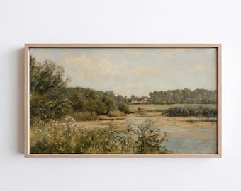 Countryside Frame TV Art | Vintage Landscape Painting | Spring Samsung Frame TV Art | Digital Download