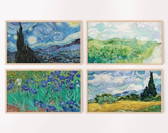Set di opere d'arte di Van Gogh per TV Samsung Frame / Notte stellata, Iris (Download digitale)