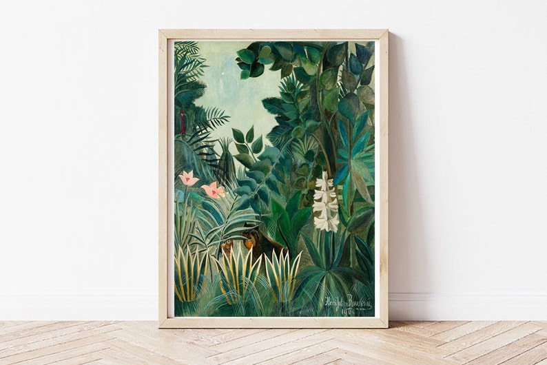 The Equtorial Jungle Henri Rousseau Digital Download Botanical Wall Art Jungle Print Printable Wall Art image 3