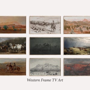 Western Art for Samsung Frame TV: Cowboy & Desert Paintings (Digital Download)