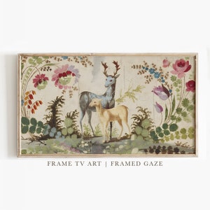 Frame TV Art | Vintage Deer Wall Art | Easter Wall Art | Digital Download | Art for Frame TV