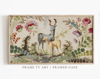 Frame TV Art | Vintage Deer Wall Art | Easter Wall Art | Digital Download | Art for Frame TV
