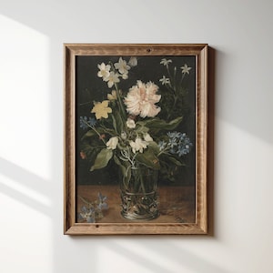 Flowers in Vase Still Life – Vintage Victorian Floral Wall Art Print (Digital Download)