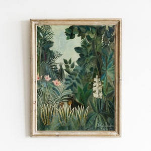 The Equtorial Jungle Henri Rousseau Digital Download Botanical Wall Art Jungle Print Printable Wall Art image 1