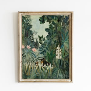 Equatorial Jungle” by Rousseau – Vintage Botanical Wall Art Print, Exotic Tropical Decor (Instant Download)