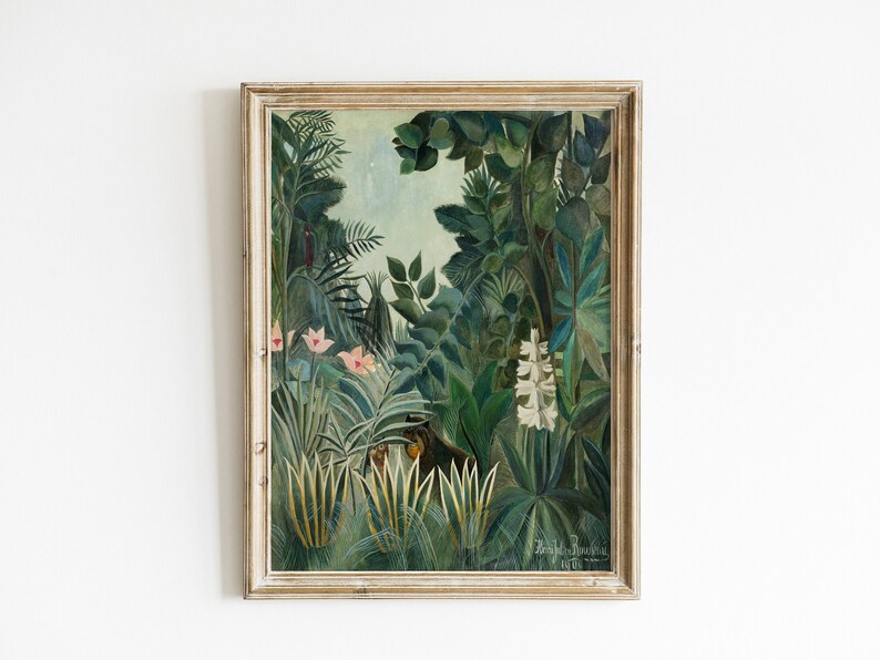 The Equtorial Jungle Henri Rousseau Digital Download Botanical Wall Art Jungle Print Printable Wall Art image 1