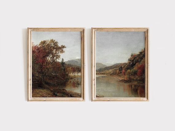 Autumn Landscape Prints Set: Vintage Fall Wall Art (Digital Download)