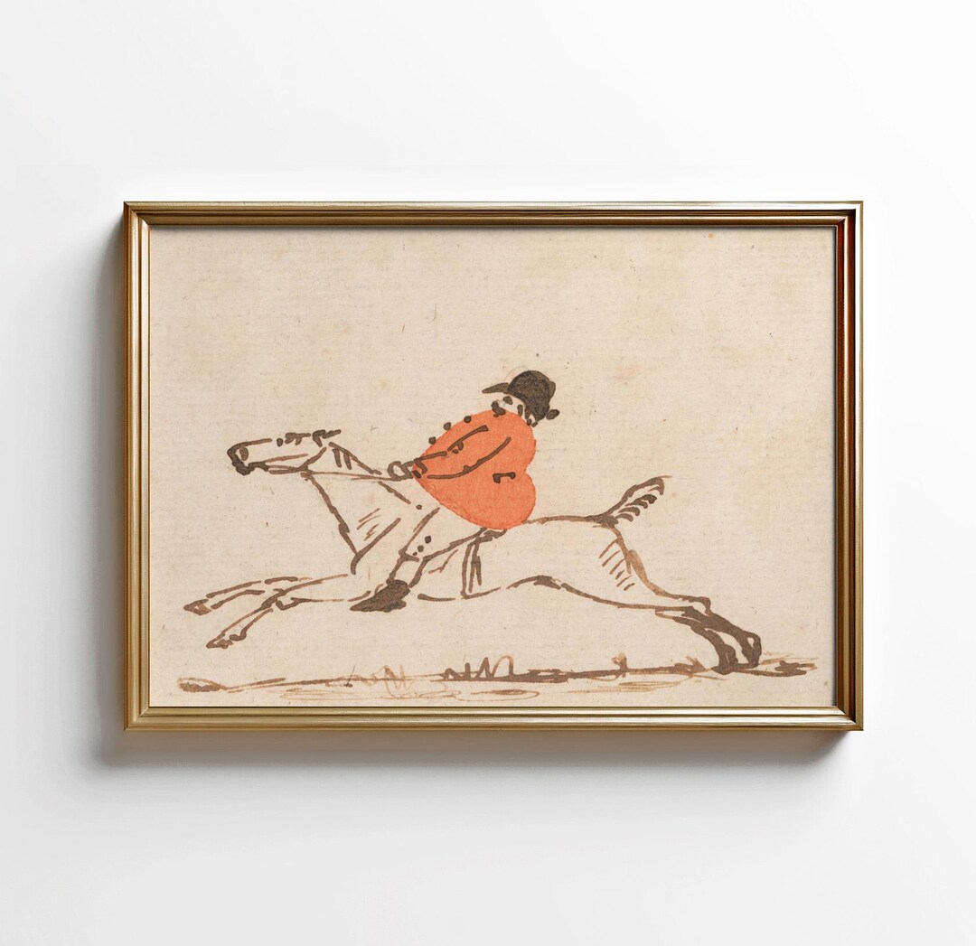 Equestrian Rider Antique Print – Vintage Horseback Riding Wall Art ...