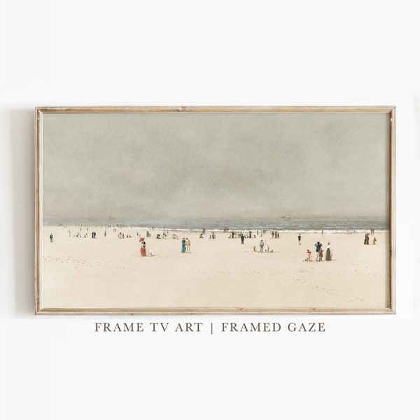 Samsung Frame TV Art, Vintage Seascape Painting, Digital Download