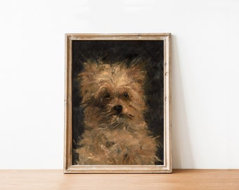 Vintage Dog Painting , Antique Animal Print, Pet Dog Portrait Gift, Dog Art, 19th Century Home Decor, Digital Download