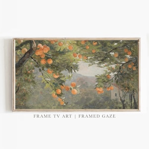 Cadre TV Art oranges, peinture agrumes, aquarelle vintage, art TV, téléchargement numérique