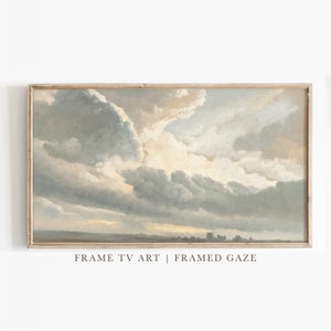 Samsung TV Frame Art Clouds, Frame TV Art, Vintage Painting, Digital Download