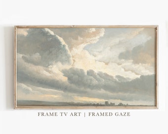 Samsung TV Frame Art Clouds, Frame TV Art, Vintage Painting, Digital Download