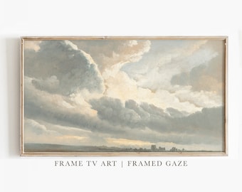 Samsung TV Frame Art: Vintage Clouds Painting (Digital Download)