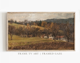 Samsung Frame TV Art | Vintage Autumn Landscape Painting (Digital Download)