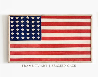 Vintage American Flag Samsung Frame TV Art | Rustic Patriotic Painting (Digital Download)