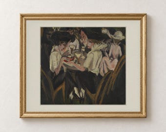 Cafe Garden Figures Print, Vintage Wall Art, Printable Art, Digital Download