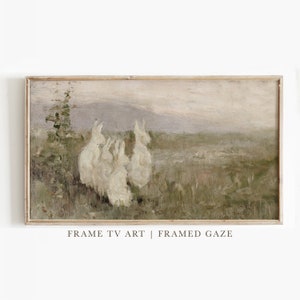 Frame TV Art Easter | Frame TV Art | Vintage Rabbit Painting | Art for Frame TV