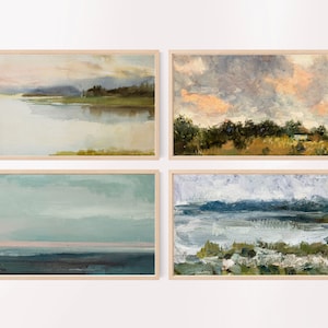 Samsung Frame TV Art: Set of 4 Abstract Landscape Paintings (Digital Download)