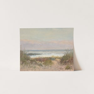 Vintage Painting of Beach Vintage Wall Art Beach Grass Printable Antique Wall Art Coastal Wall Art Digital Download image 4