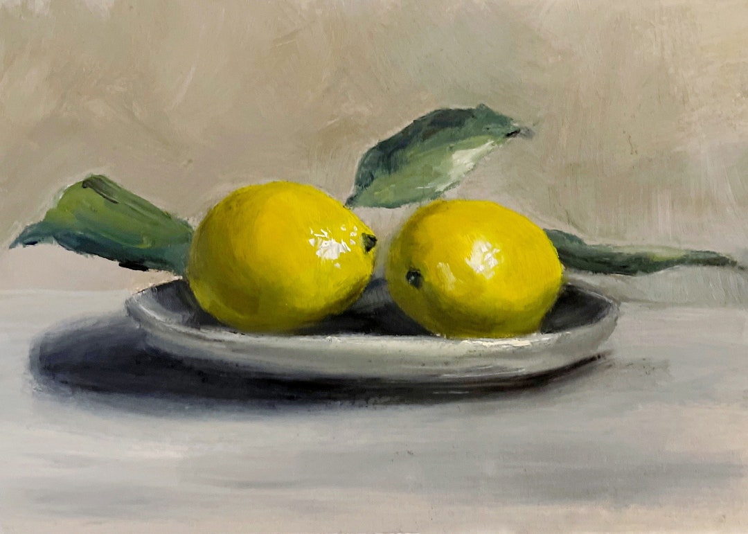 Lemon Art Print Lemon Wall Art Still Life Lemon Kitchen - Etsy