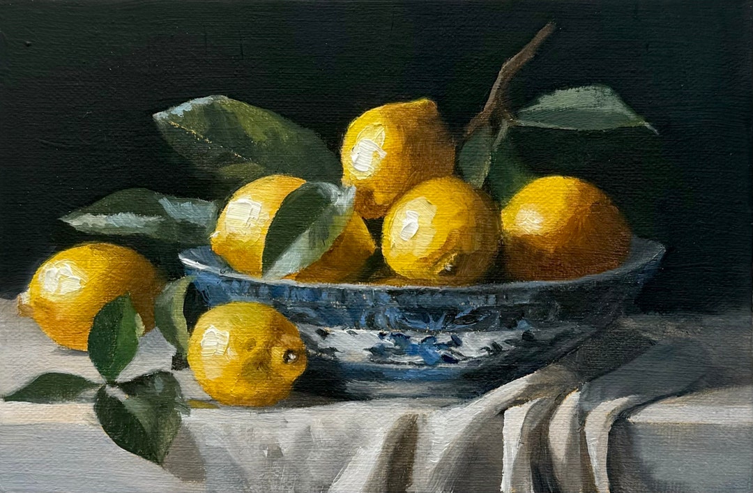 Lemon Art Print, Vintage Art Print, Lemon Wall Decor, Still Life Lemon ...