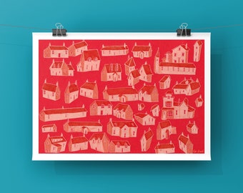 Little Red Village gicléeprint A4