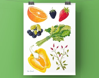 Eat Your Vitamin C, A4 Giclée Print