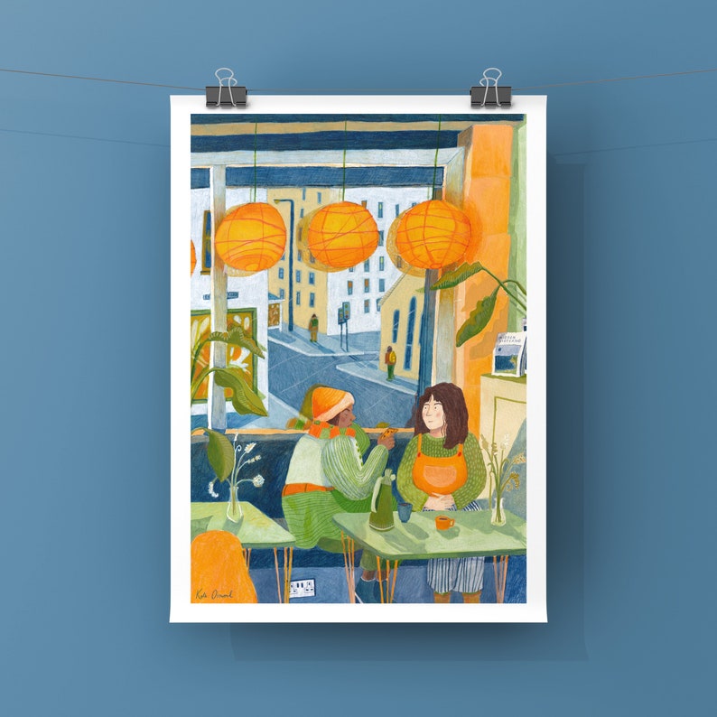 Women Chatting A4 Giclée Print image 3