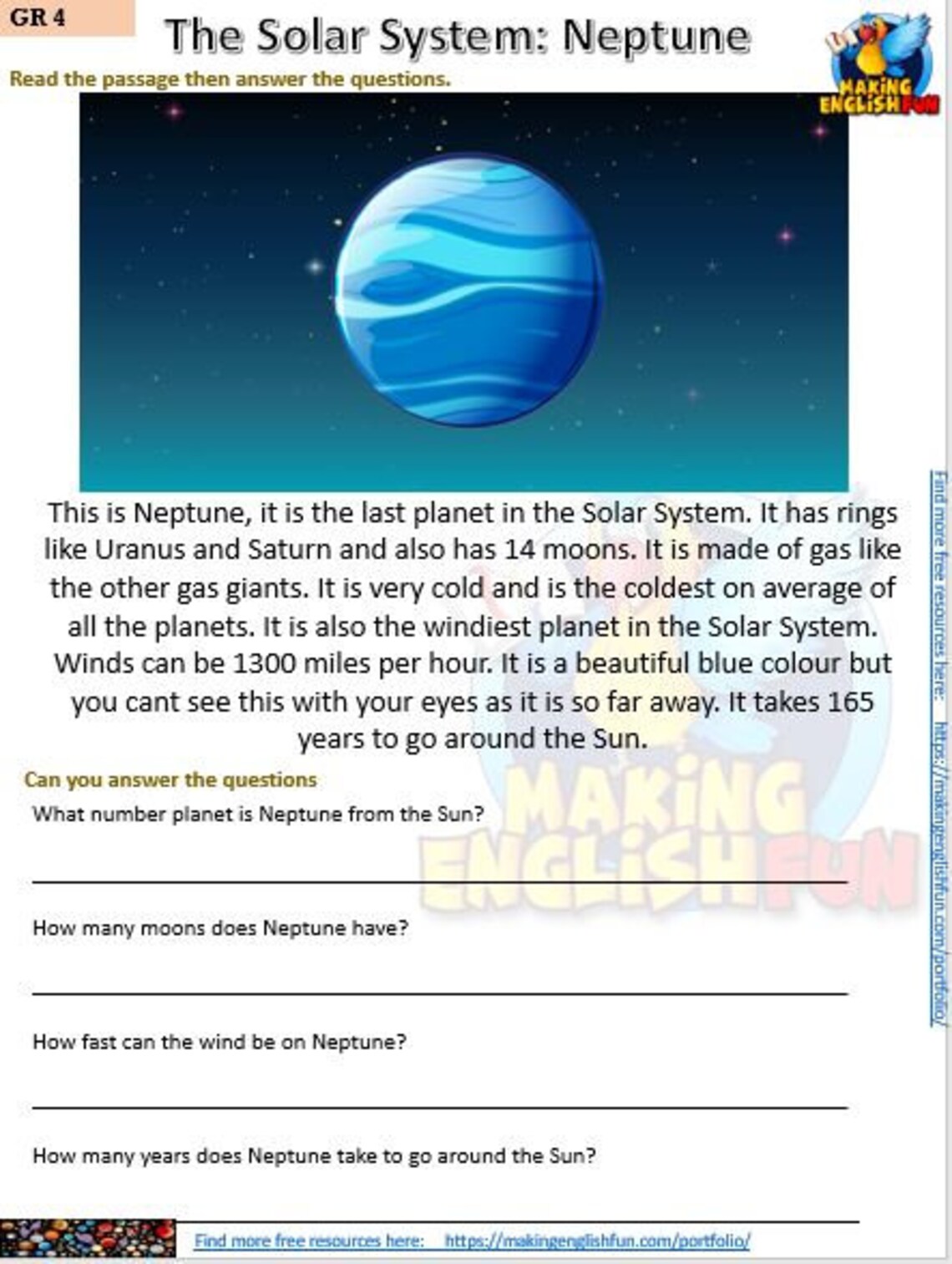 Space and Solar System Reading and Writing Comprehension Cards 13 Pages ...