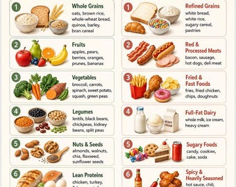 Ernährungsplan bei Divertikulose (druckbar), Liste mit ballaststoffreichen Lebensmitteln (zu empfehlen und zu vermeiden), Ernährungsleitfaden bei Divertikulose, Spickzettel für die Darmgesundheit (PDF)