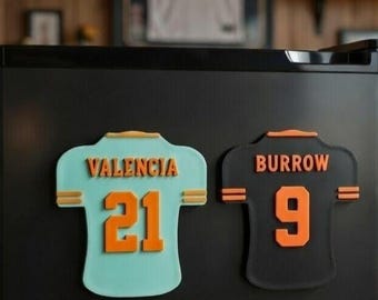 Personalized Football Fridge Magnets, Custom Sports Magnets, Soccer Jersey Magnet