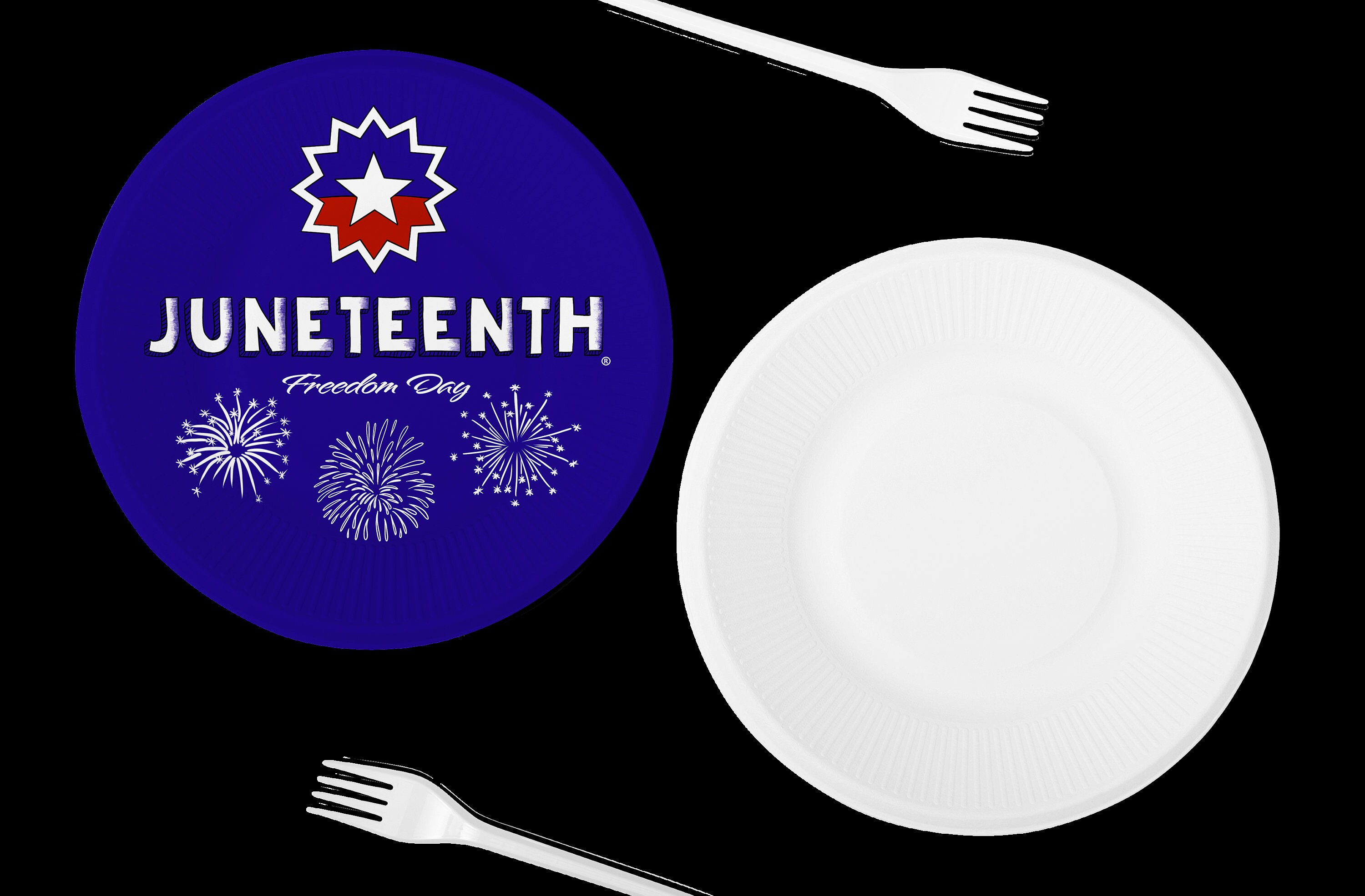 Party Plate Set blue W/ White Writing Etsy