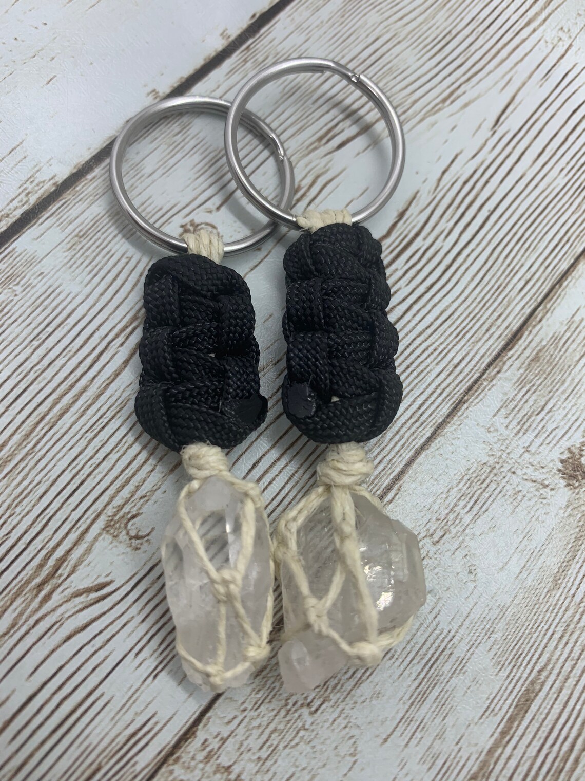 Hemp Cord Crystal Keychains Paracord Keychains Keychain Etsy