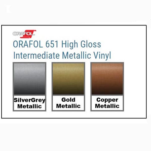 Oracal 651 High Gloss METALLIC Vinyl - Indoor/Outdoor - 12x12 Sheets