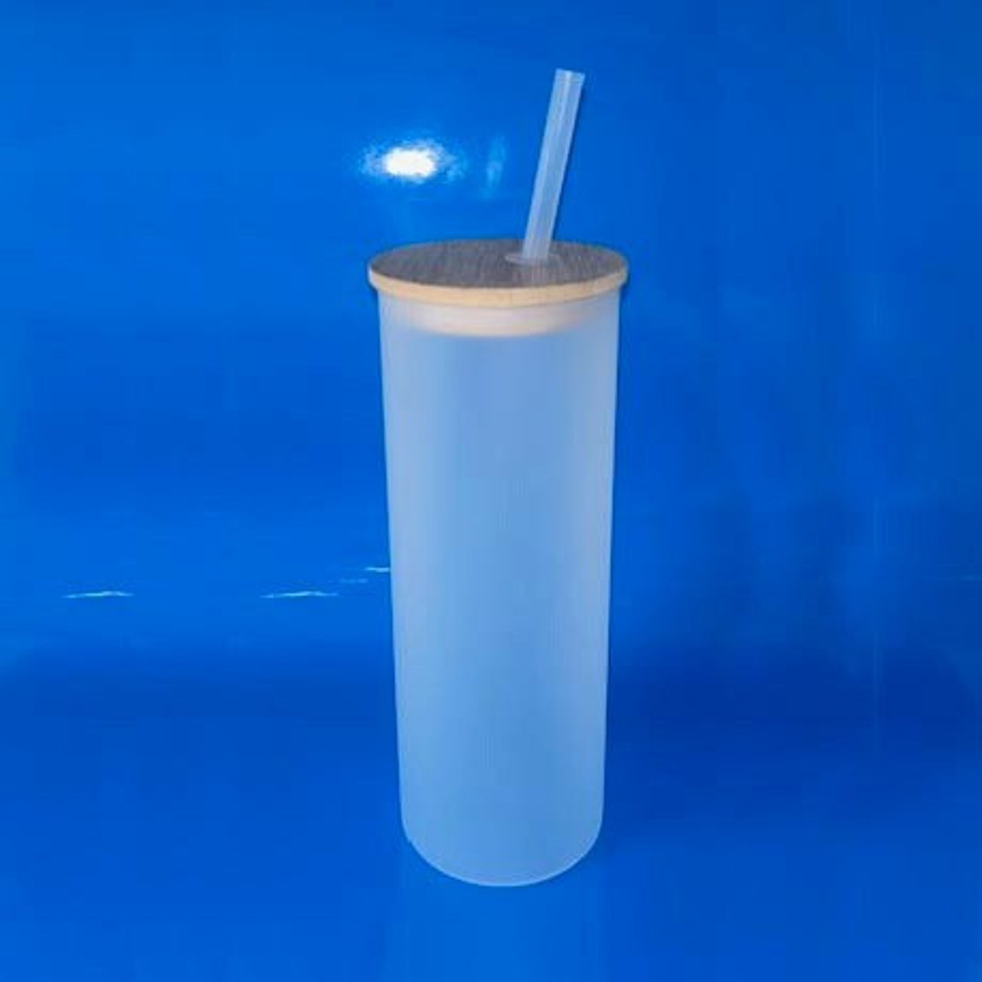 Sublimation Glass Tumbler with Bamboo Lid - 25 oz. Frosted - subthisandthat