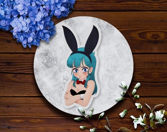 Bunny Bulma | Glossy Vinyl Sticker, Anime Girl Waifu