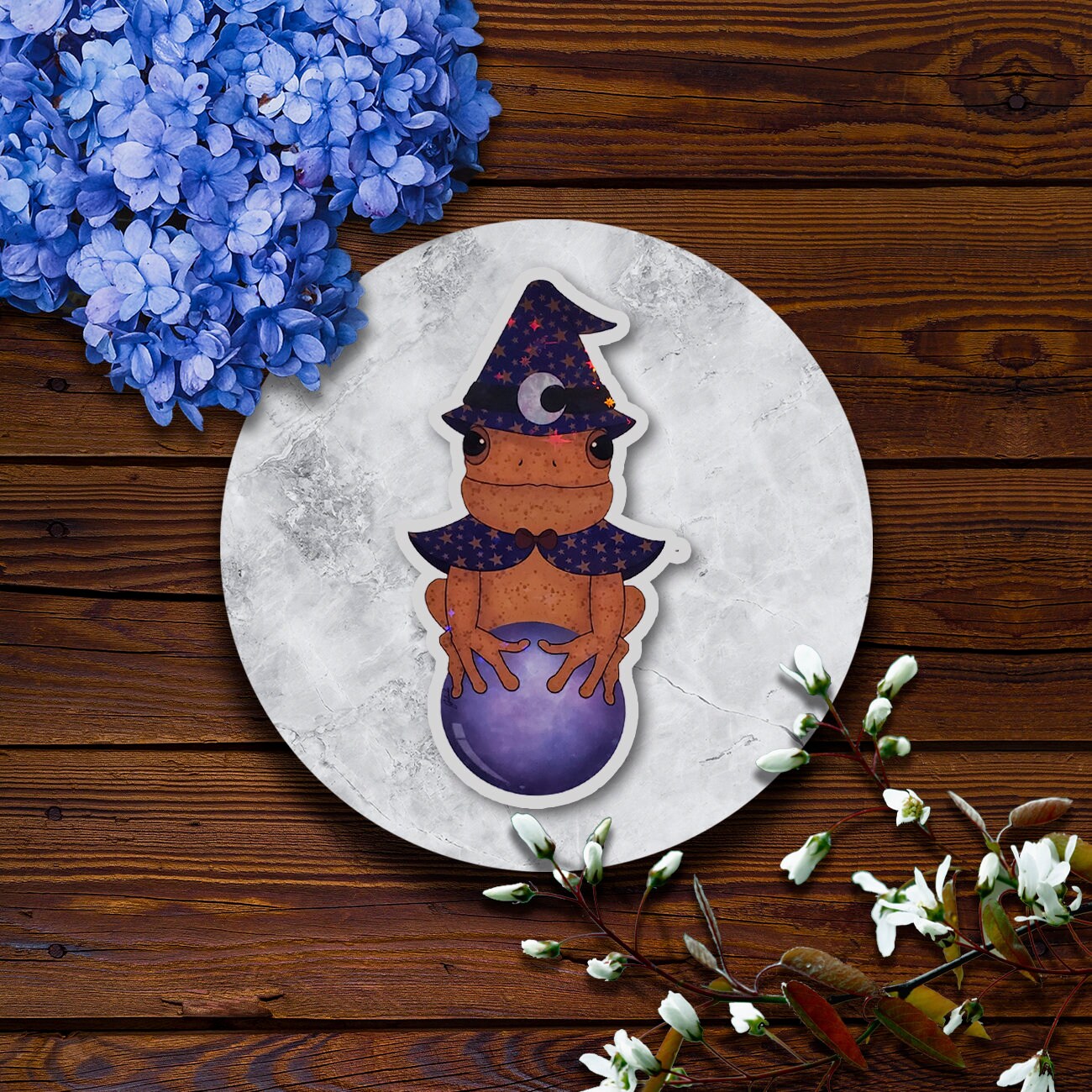 Wizard Frog | Glossy Vinyl Sticker - Etsy