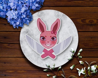 Yandere Bunny| Glossy Vinyl Sticker