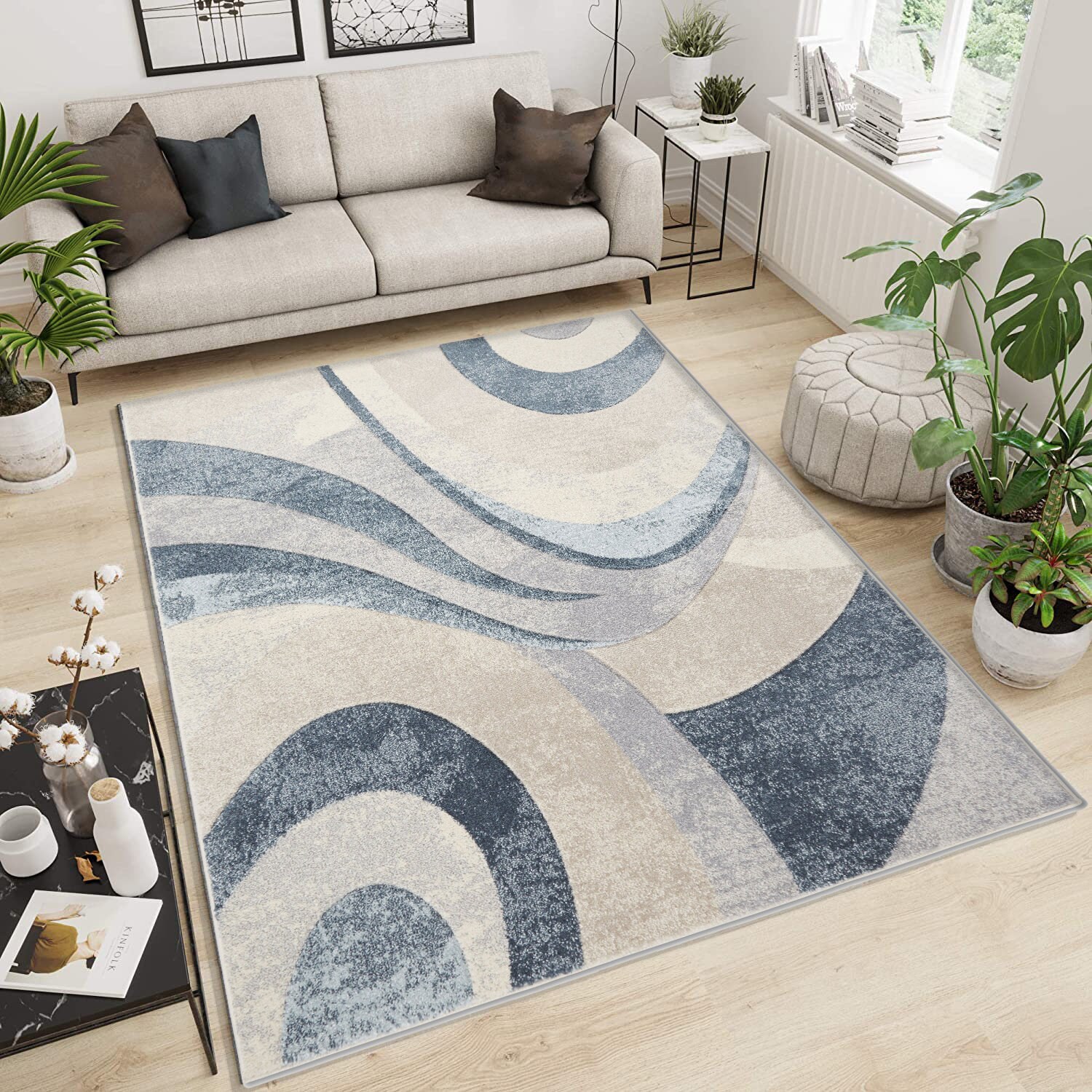 Modern Rug/ Wave Pattern Carpet for Living Room/ UK Free Etsy