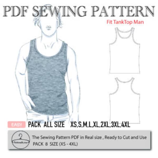 Mens Tank Top Pattern Etsy