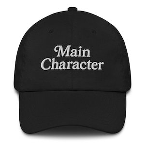 Main Character Hat | Aesthetic Embroidered Baseball Cap | Coquette Soft Girl Y2K Hat | Custom Cap for Women |