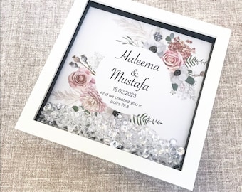 Personalised Islamic Wedding Gift Frame Engagement Nikah Anniversary Husband Wife Hamper Print Hamper New Couple Groom Bride Gift Basket