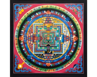 90x90 cm Pintura Kalachakra Mandala Thangka de alta calidad, lo mejor para la meditación y la decoración